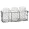 DII® Vintage Gray Chicken Wire Caddy with Clear Jars